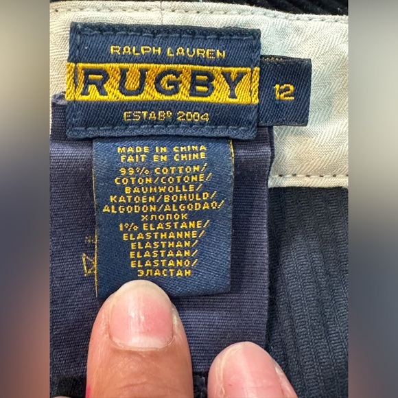 Ralph Lauren Sz12 Rugby Corduroy Pants Zipper Ankle Flat Front Women’s Navy Blue - Picture 5 of 12